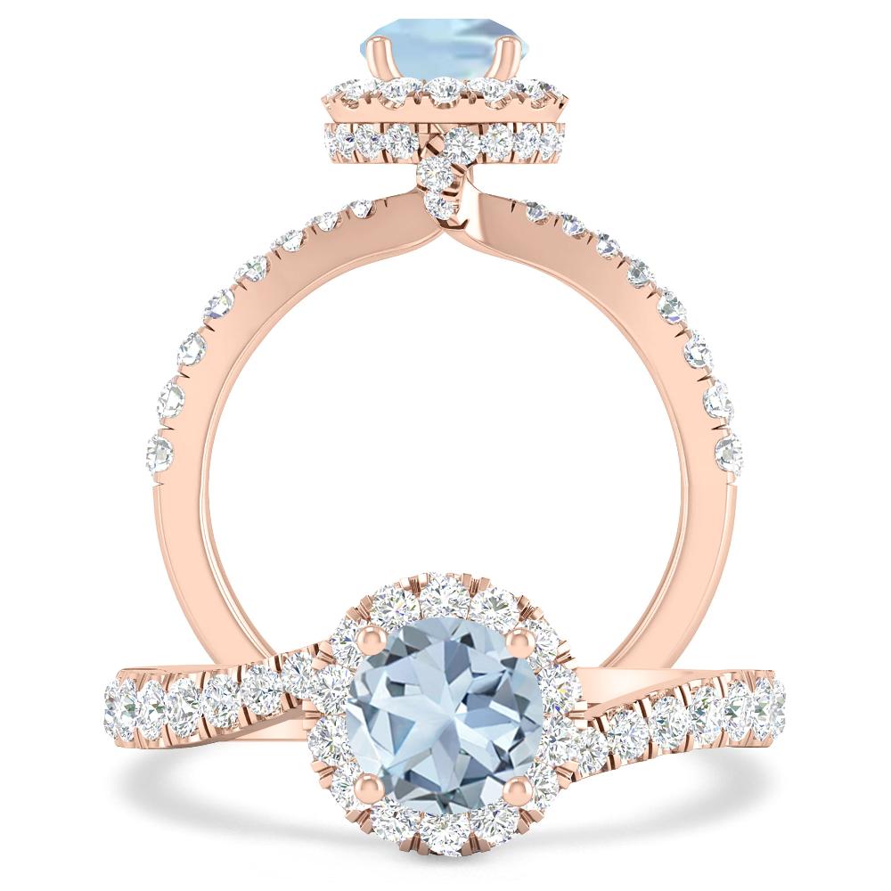 Rose Gold - Aquamarine