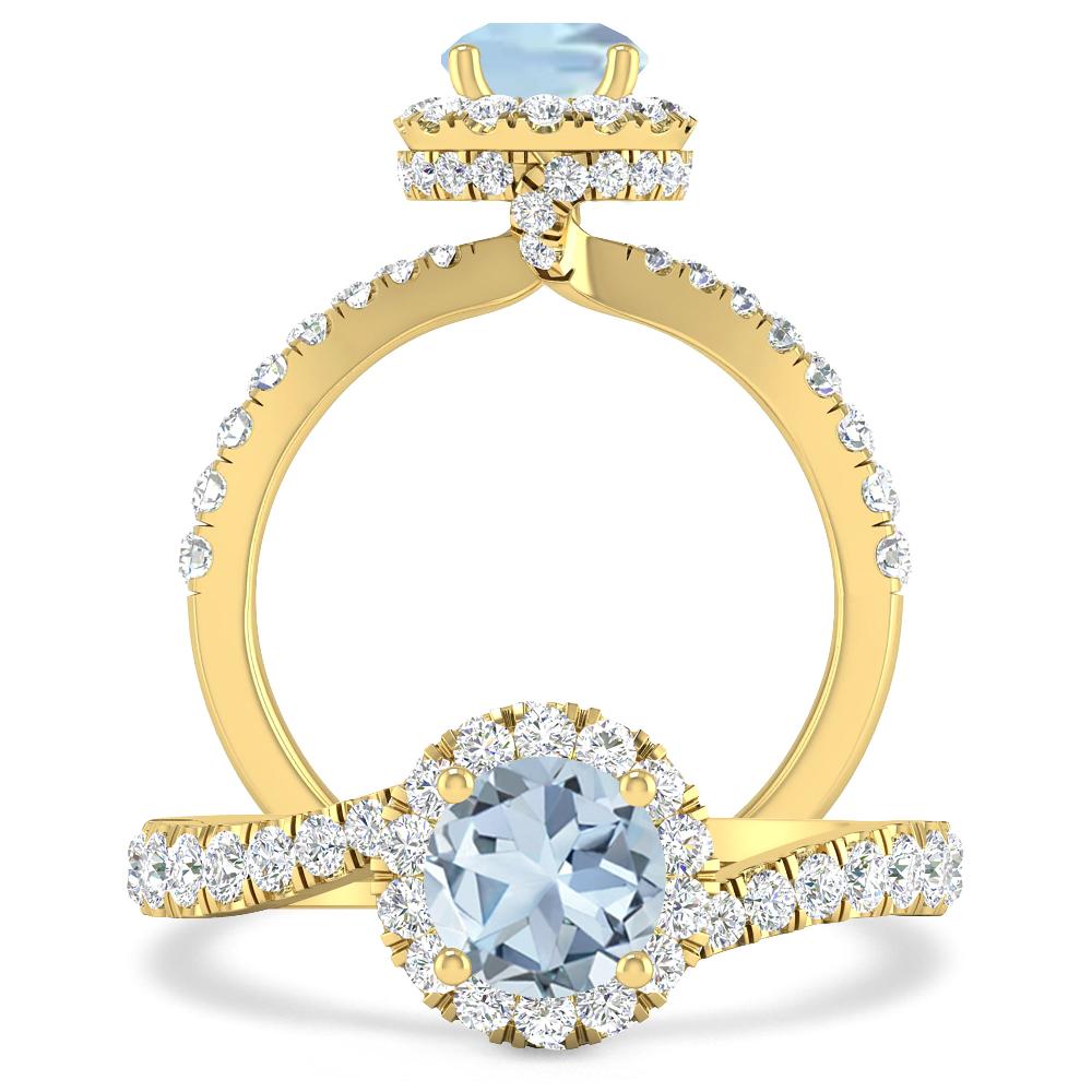 Yellow Gold - Aquamarine