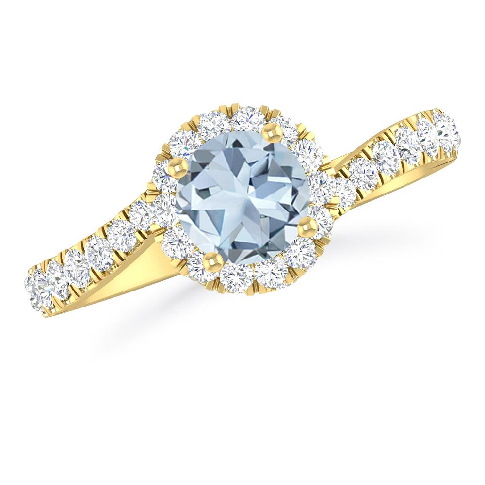 Yellow Gold - Aquamarine