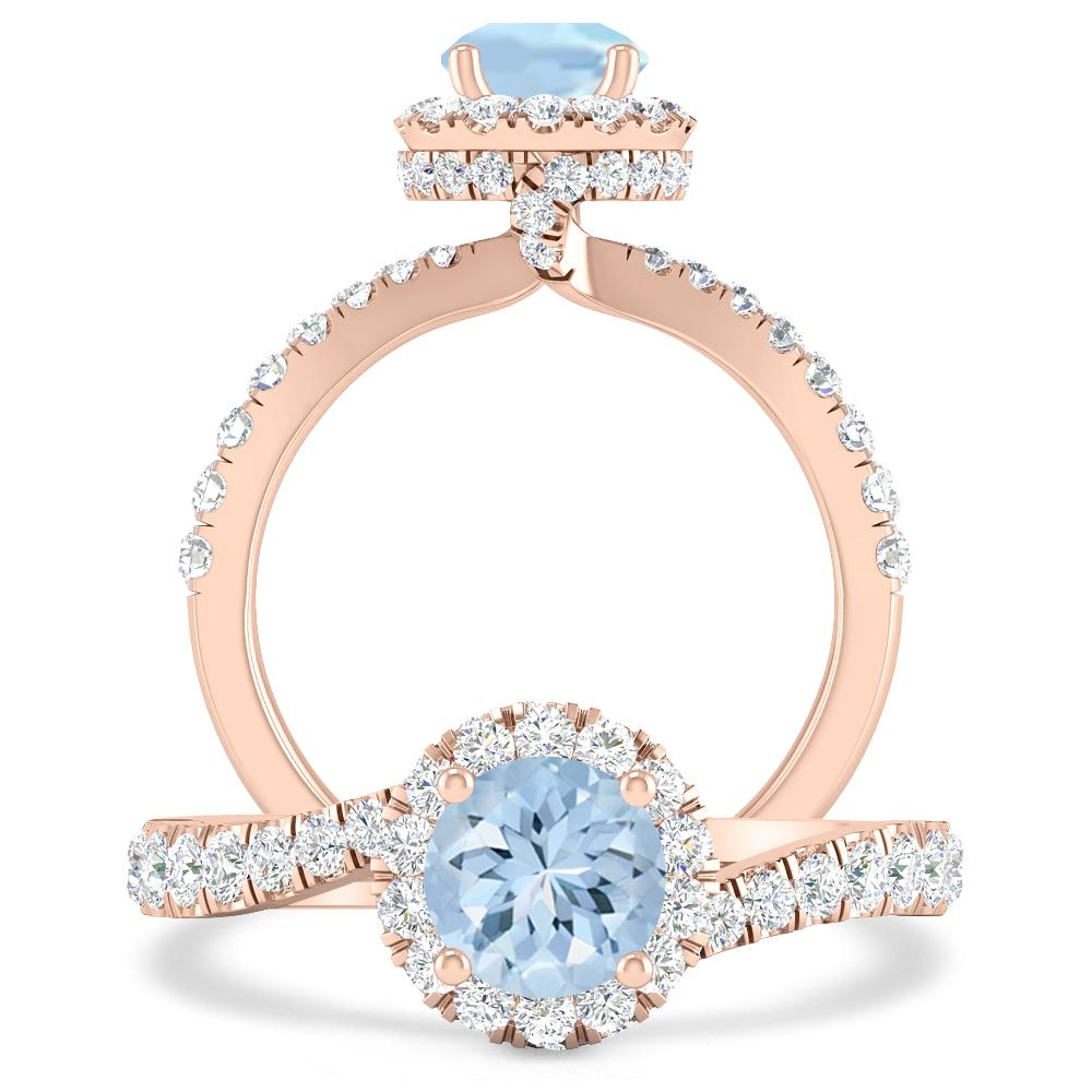 Rose Gold - Aquamarine