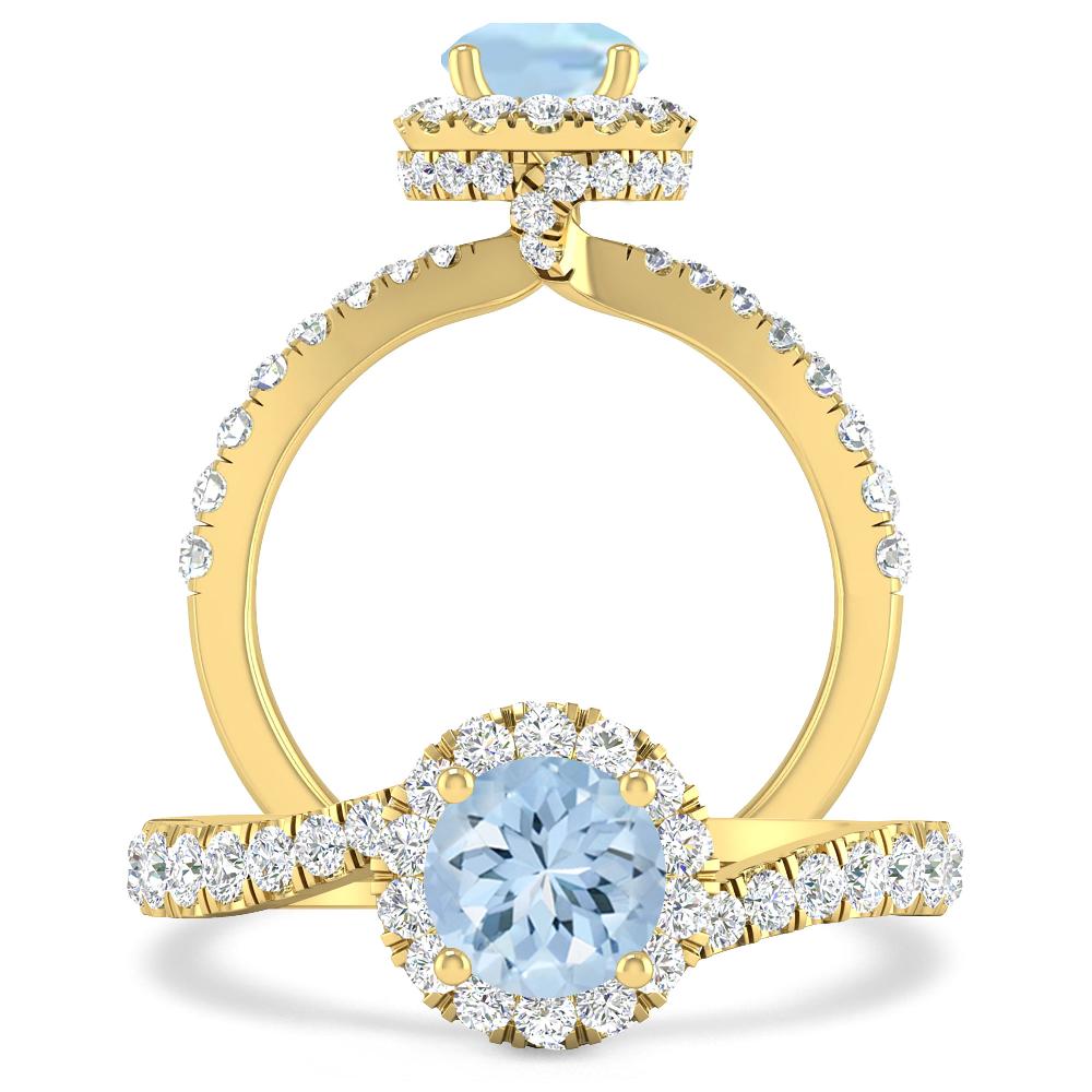 Yellow Gold - Aquamarine