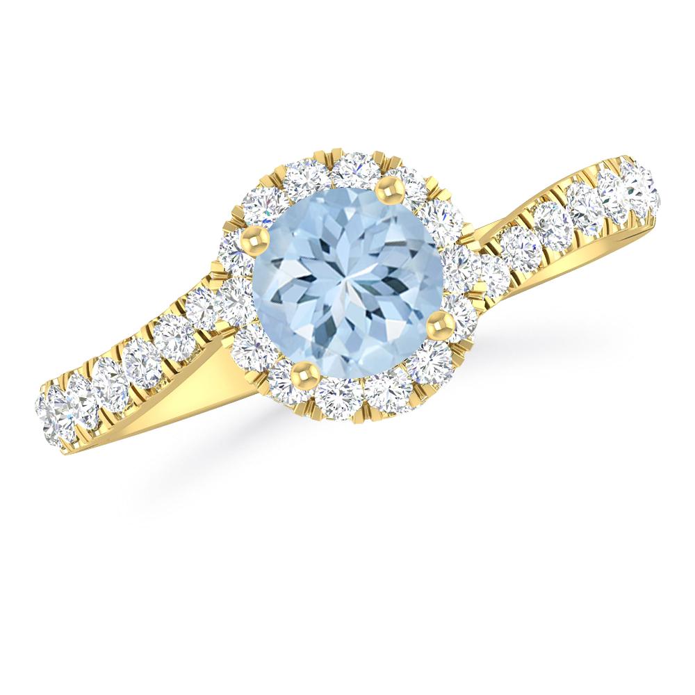 Yellow Gold - Aquamarine