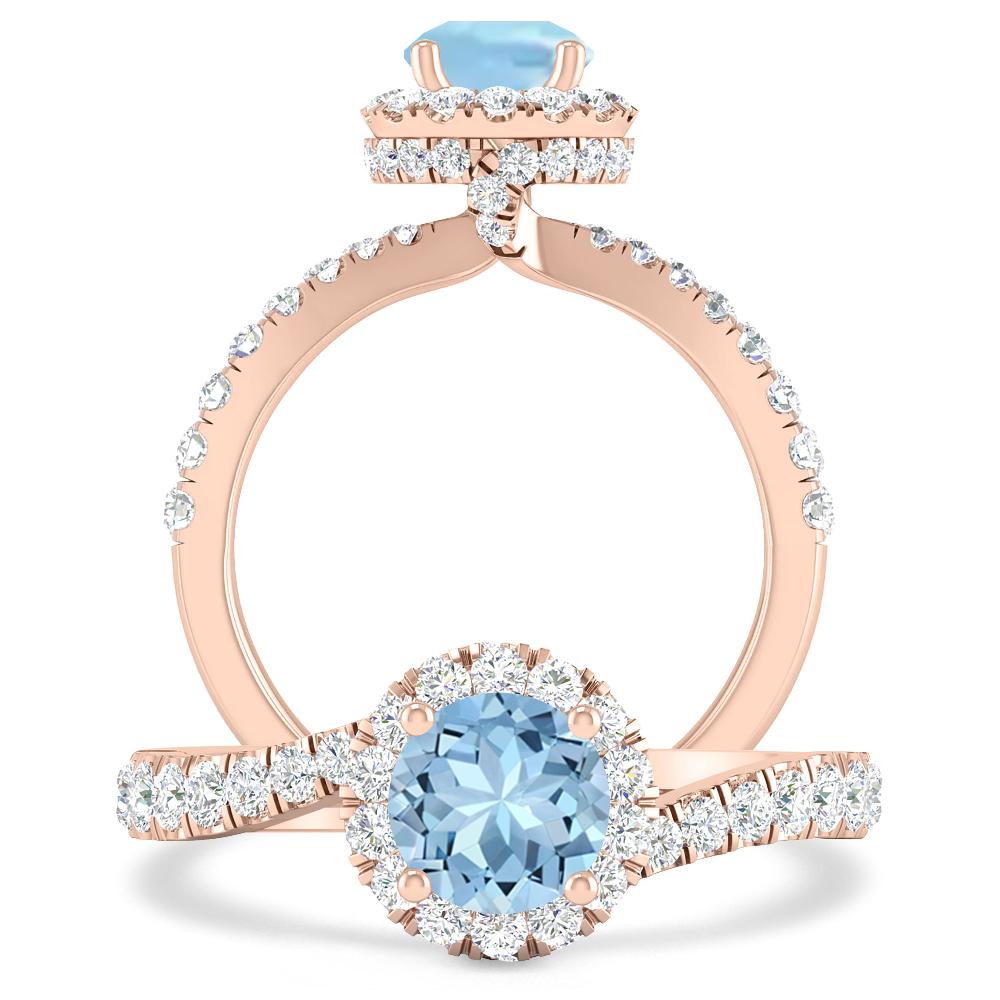 Rose Gold - Aquamarine