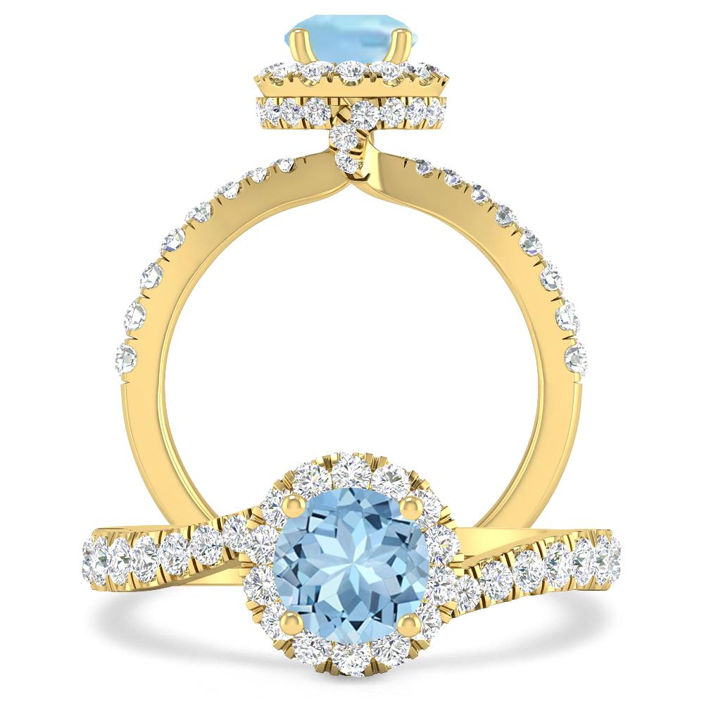 Yellow Gold - Aquamarine