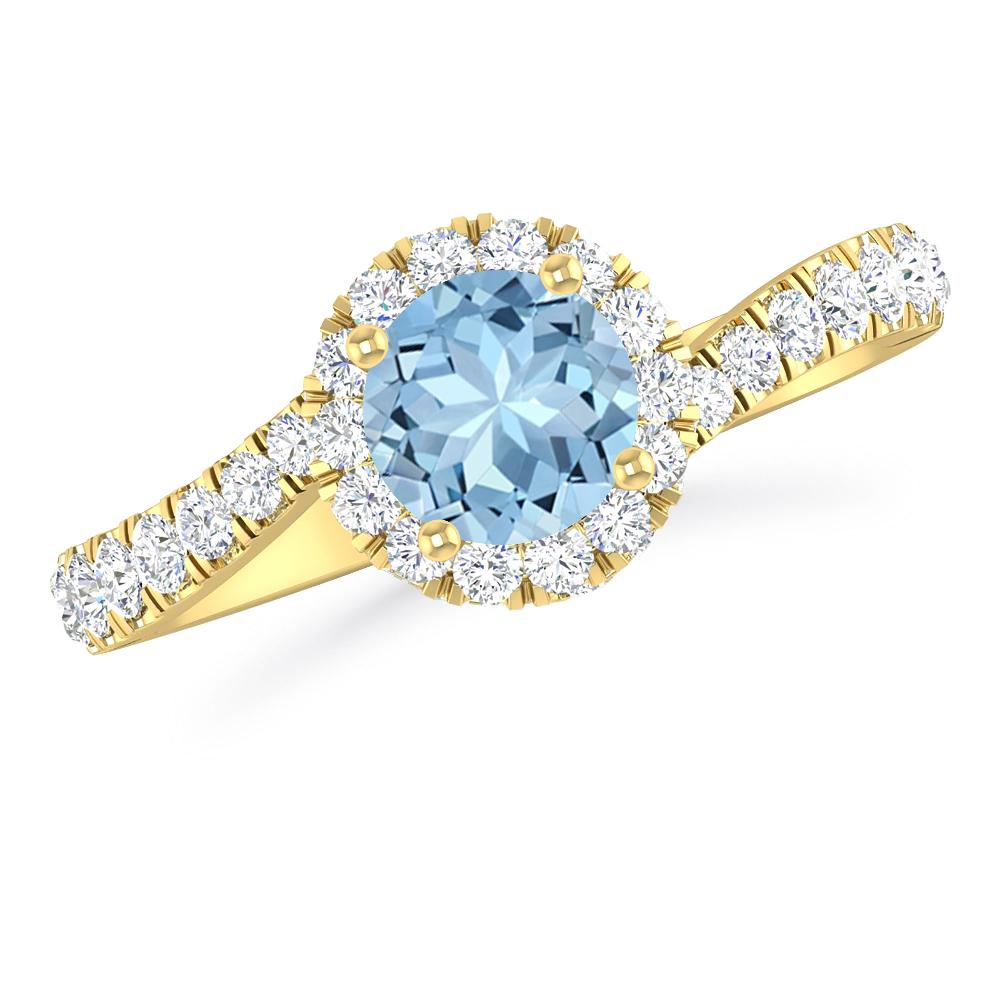 Yellow Gold - Aquamarine