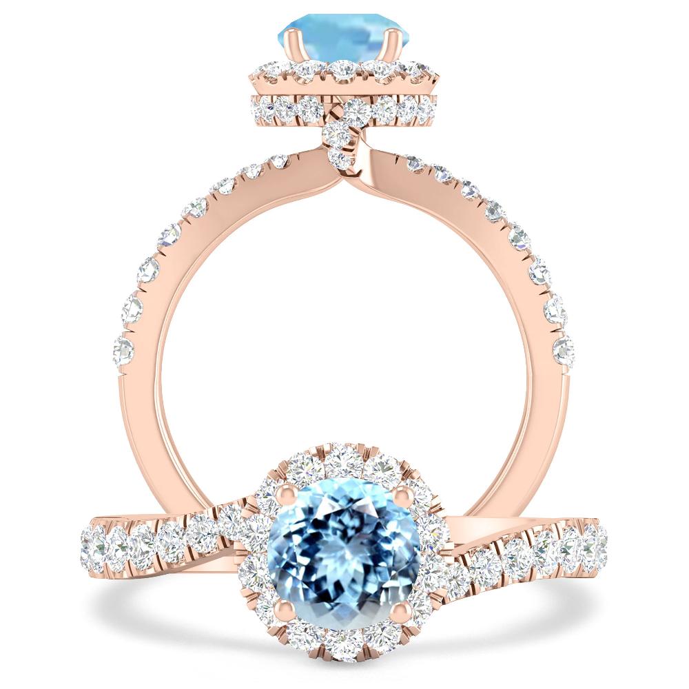 Rose Gold - Aquamarine