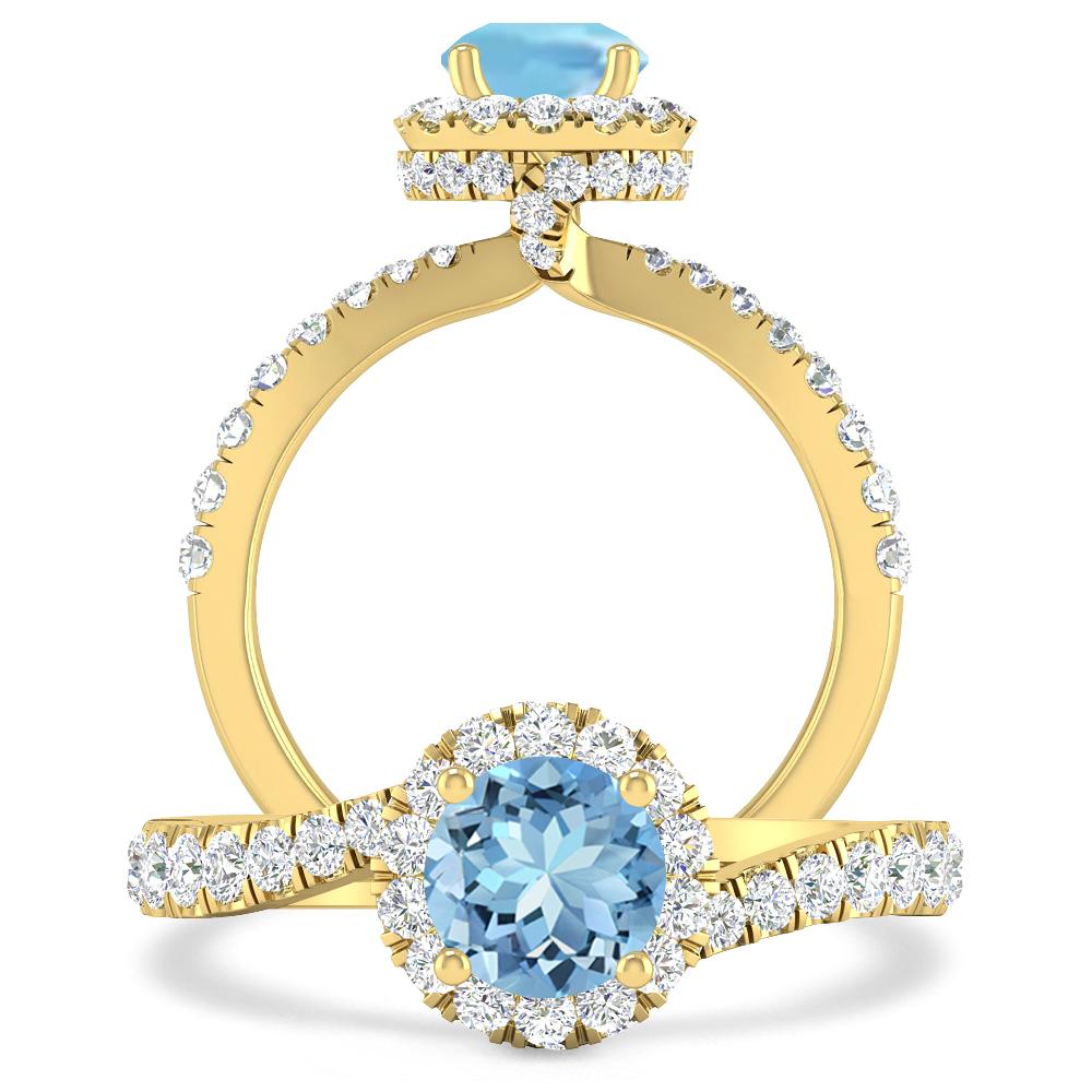 Yellow Gold - Aquamarine