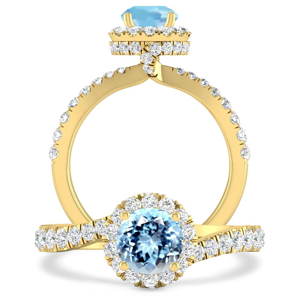 Yellow Gold - Aquamarine