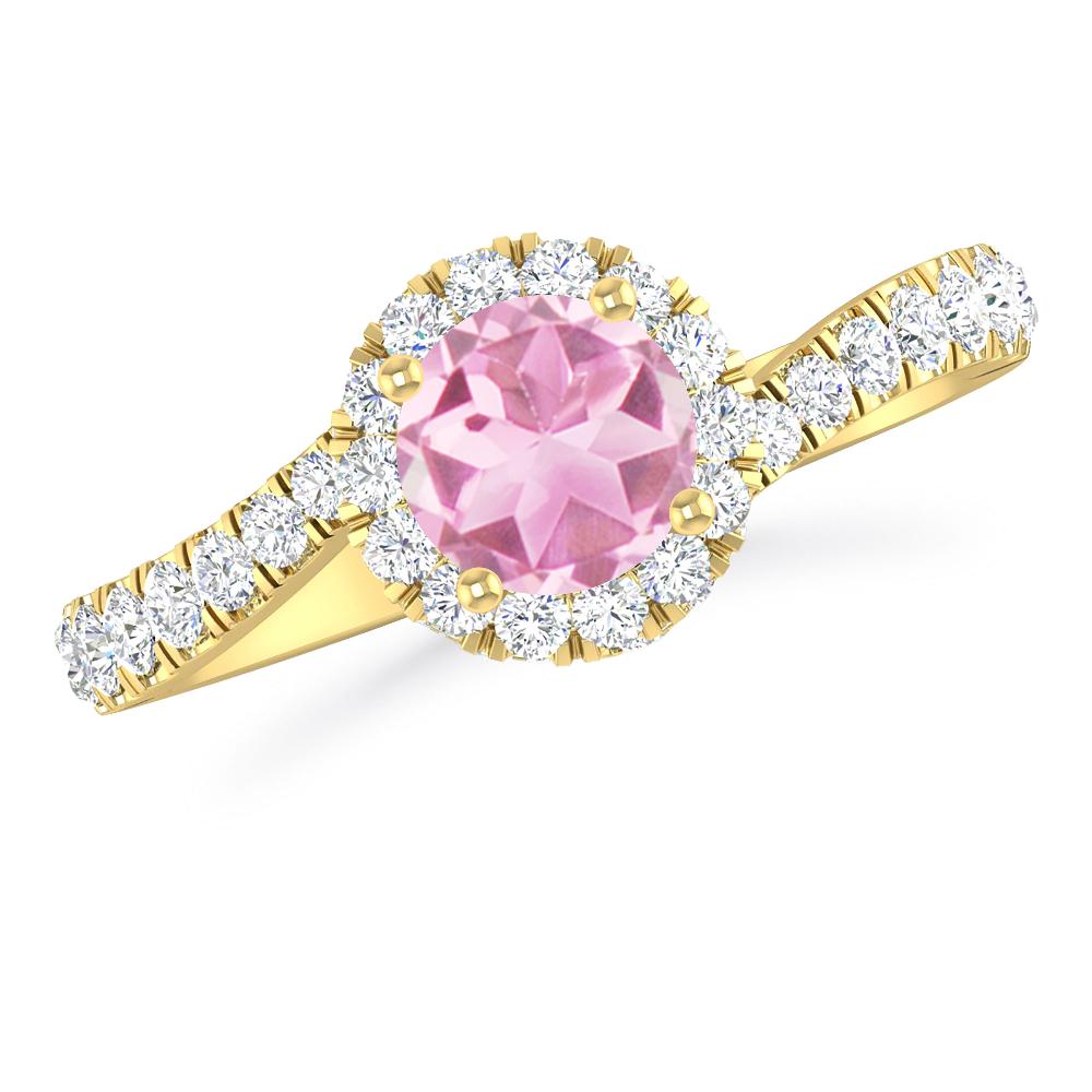 Yellow Gold - Pink Tourmaline