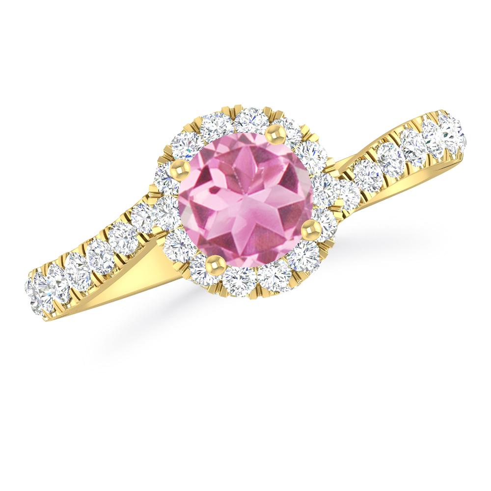 Yellow Gold - Pink Tourmaline