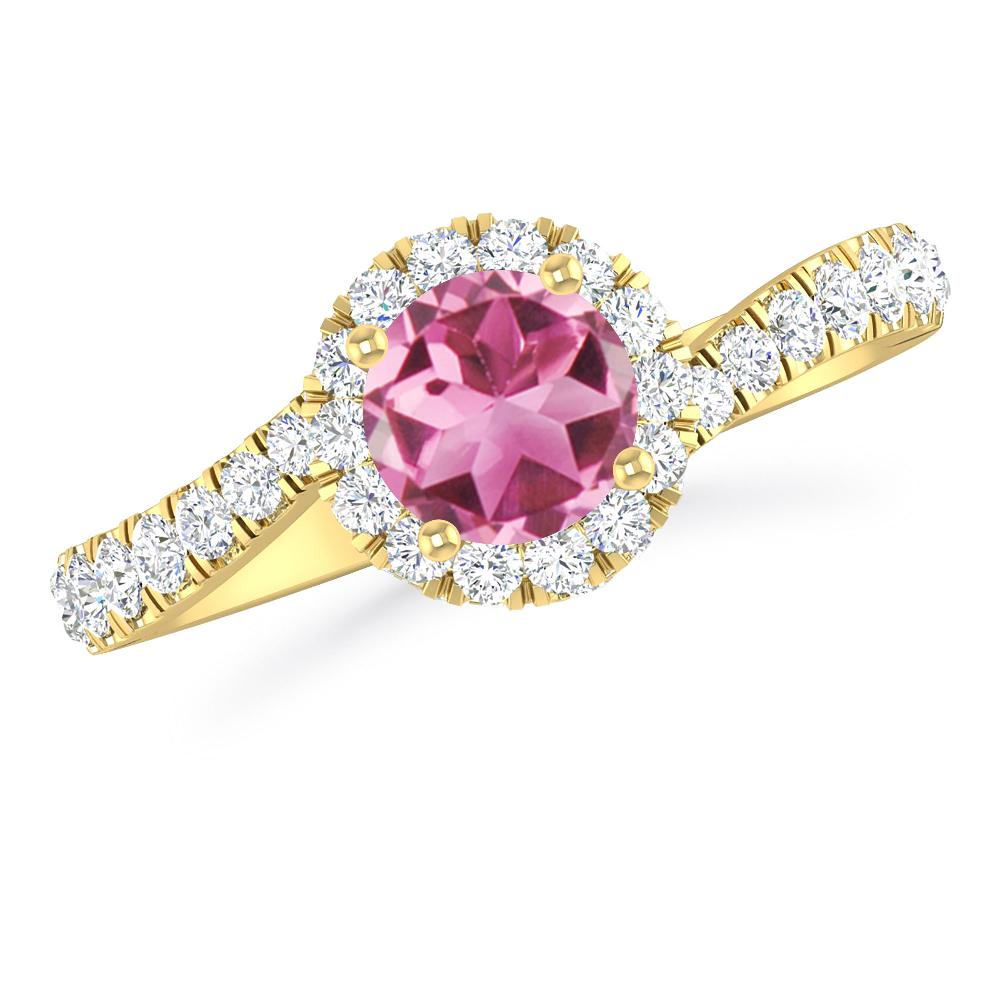 Yellow Gold - Pink Tourmaline