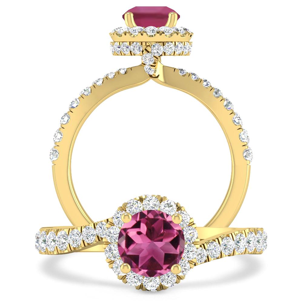 Yellow Gold - Pink Tourmaline