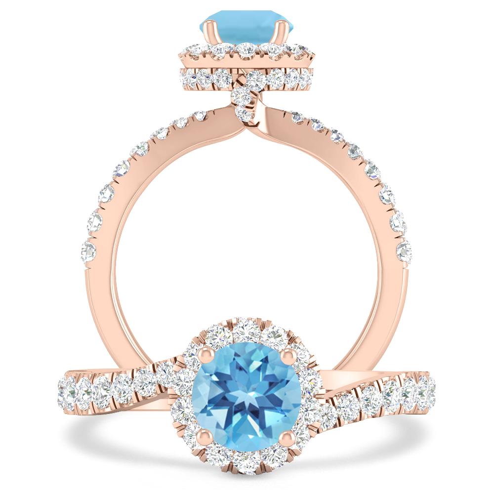 Rose Gold - Blue Topaz