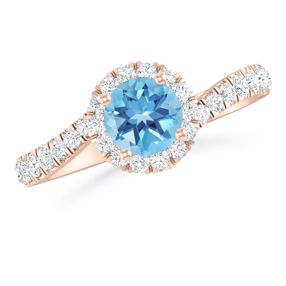 Rose Gold - Blue Topaz