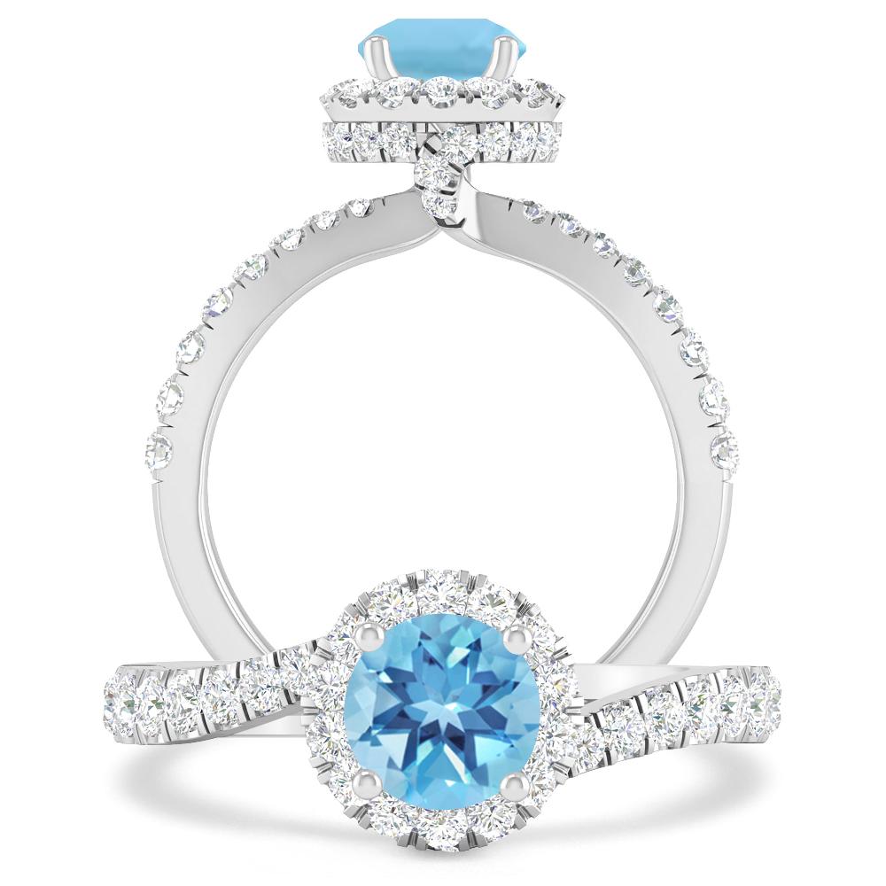 White Gold - Blue Topaz