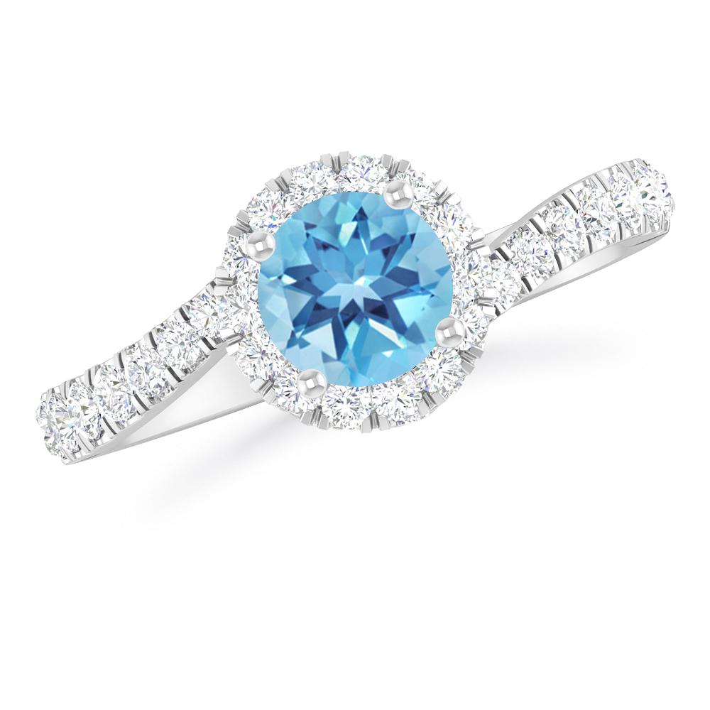 White Gold - Blue Topaz