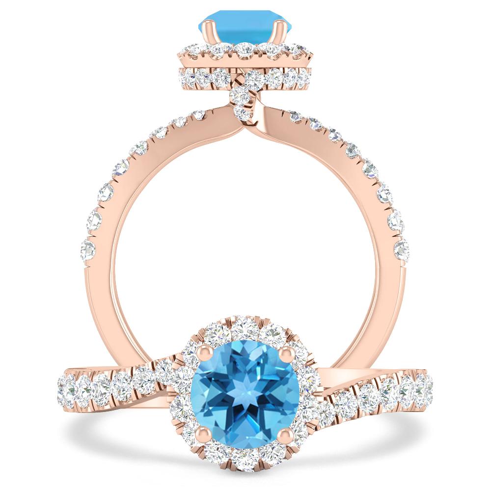 Rose Gold - Blue Topaz