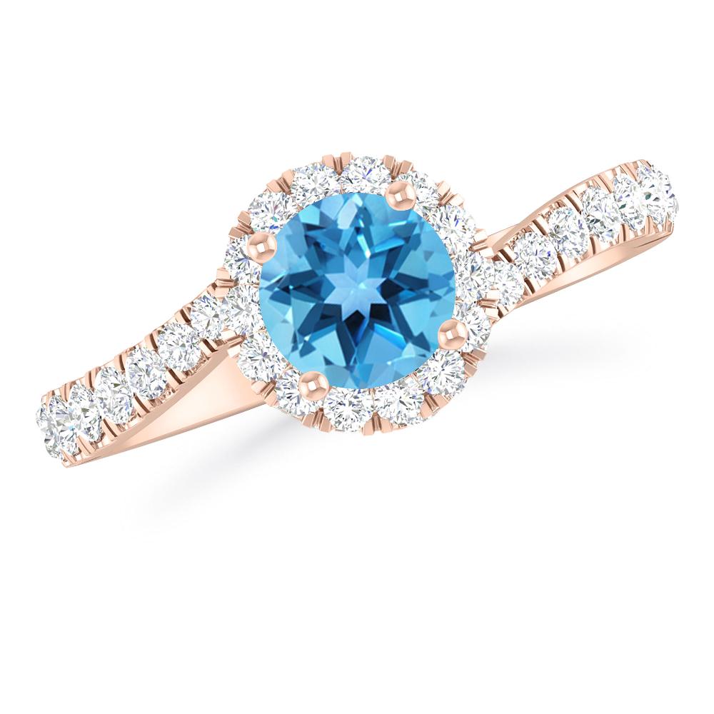 Rose Gold - Blue Topaz