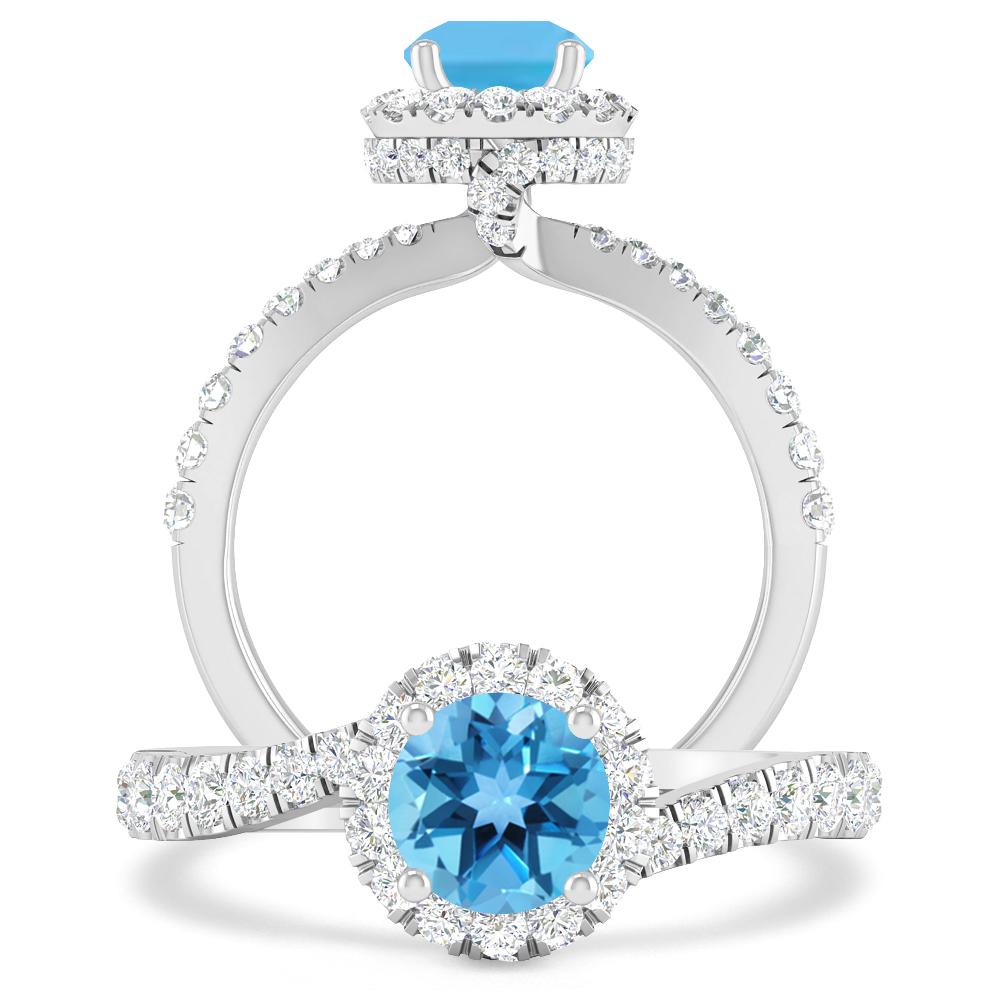 White Gold - Blue Topaz