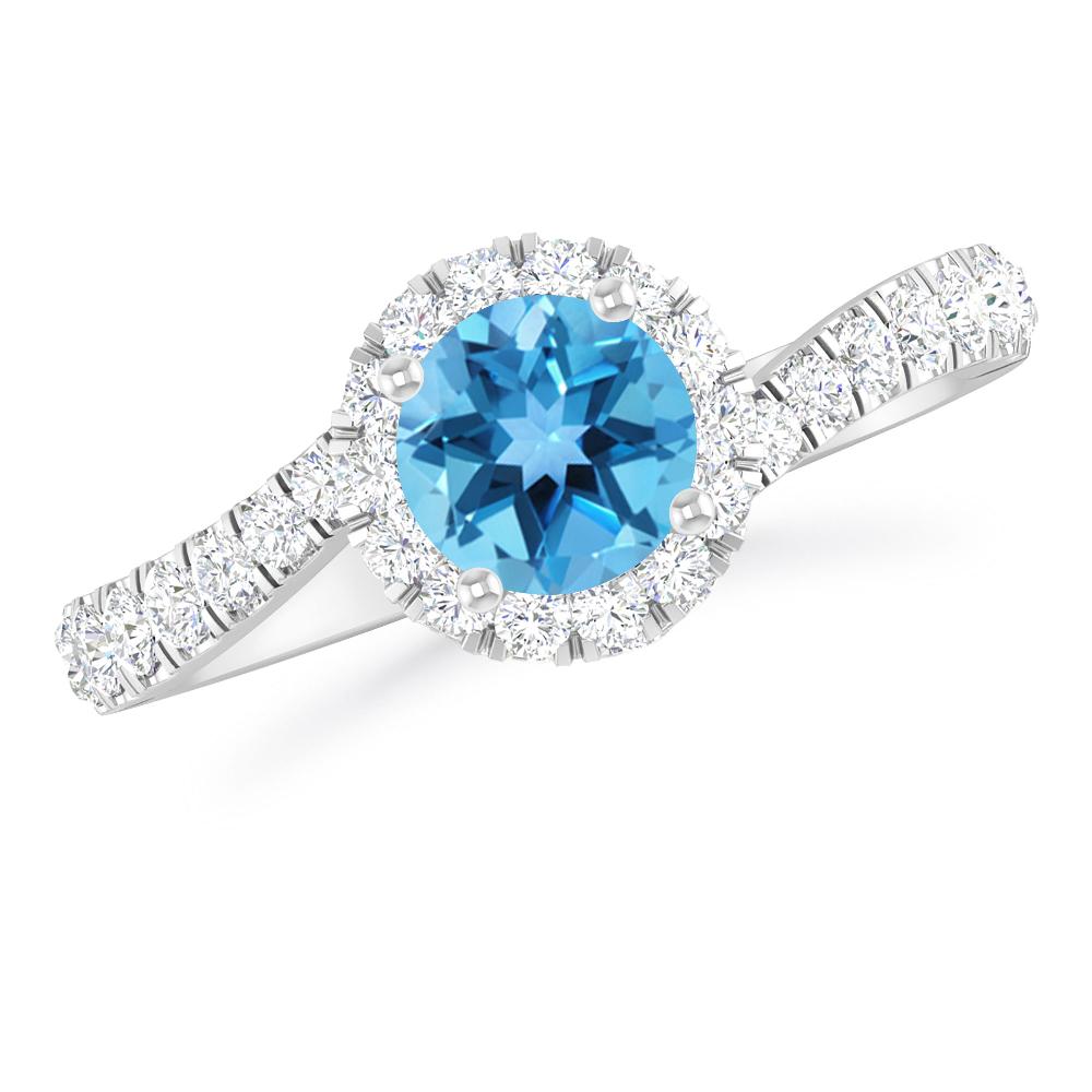 White Gold - Blue Topaz