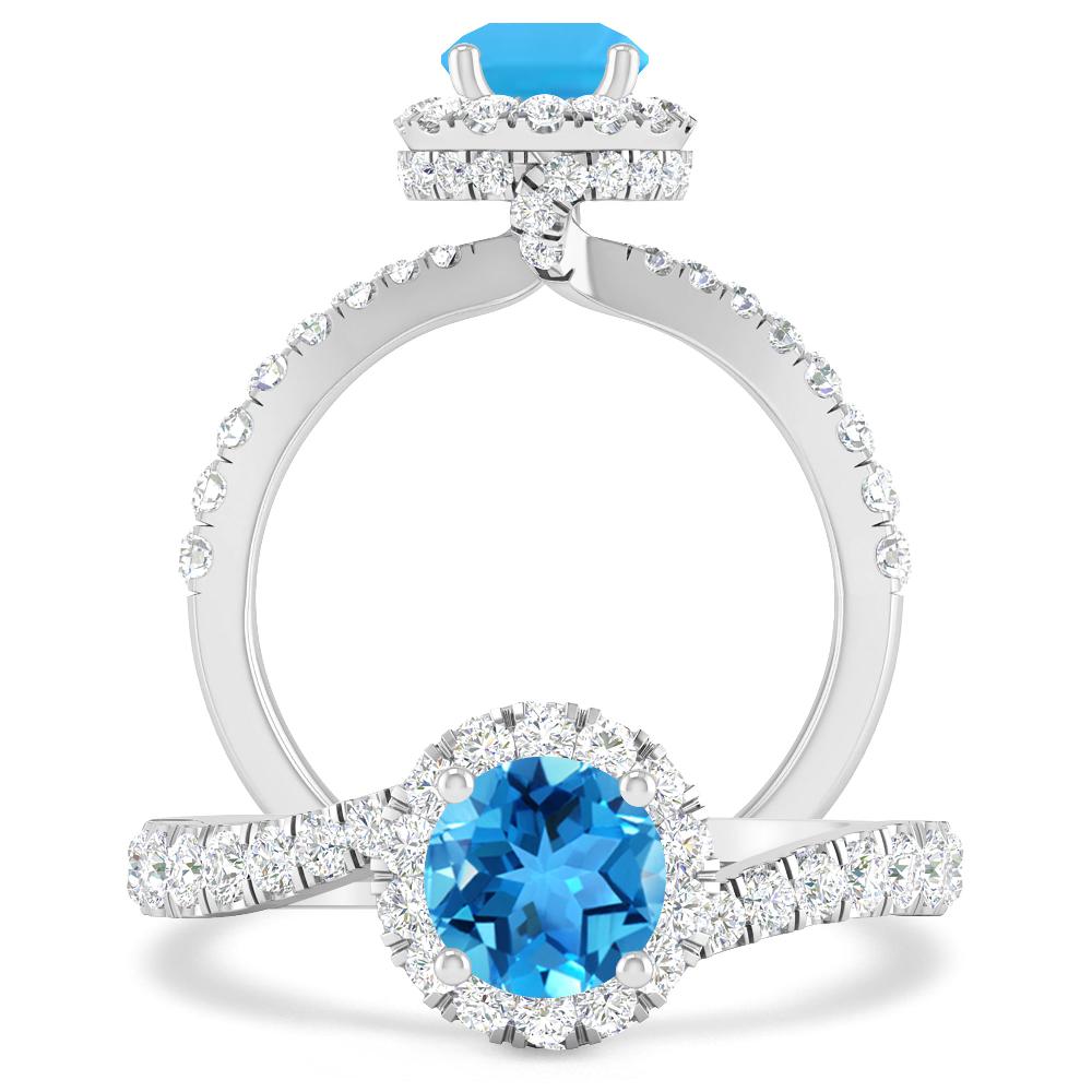 White Gold - Blue Topaz