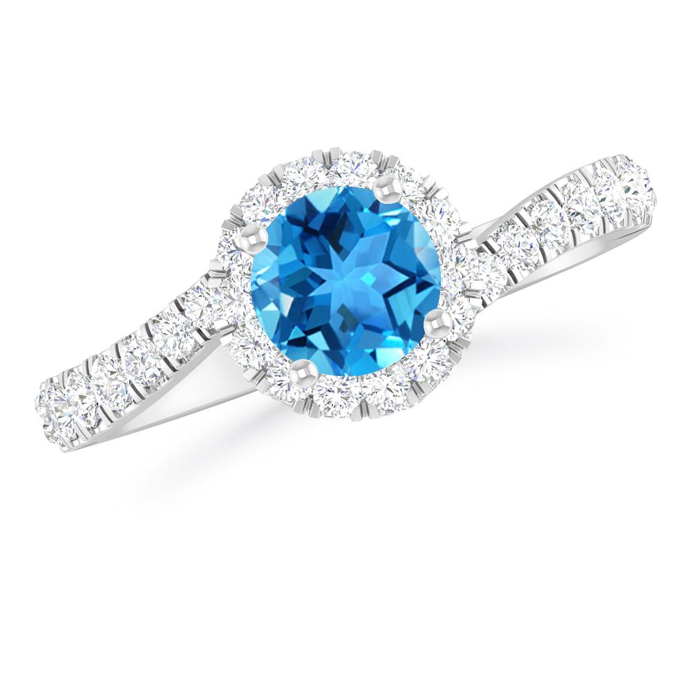 White Gold - Blue Topaz