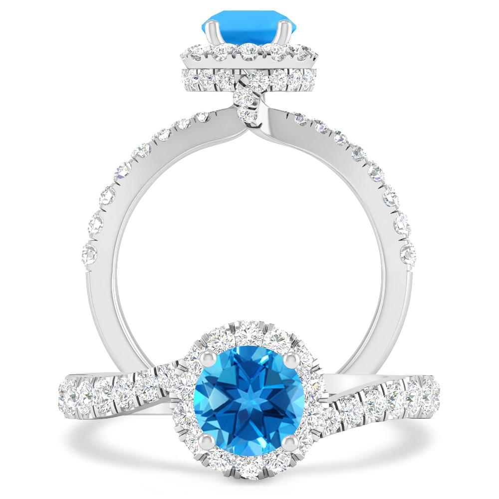 White Gold - Blue Topaz