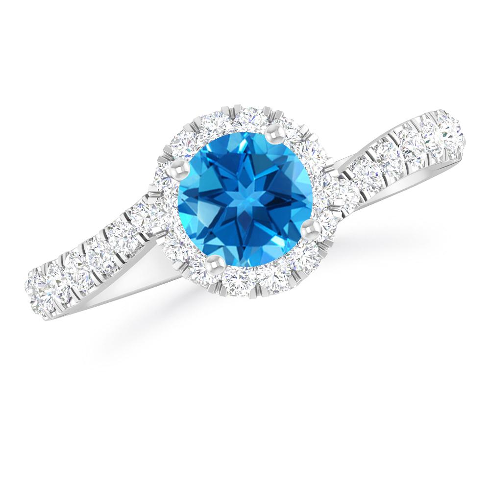 White Gold - Blue Topaz