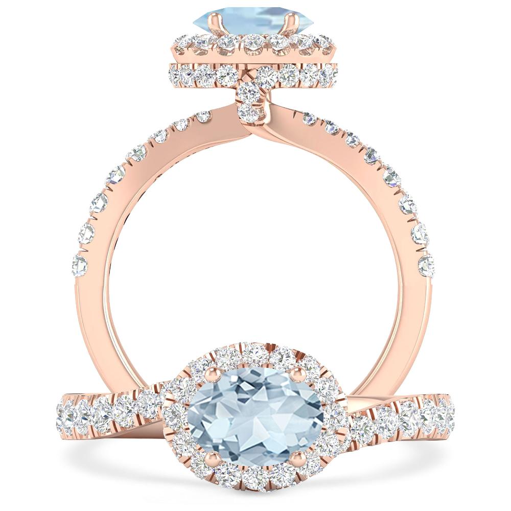 Rose Gold - Aquamarine