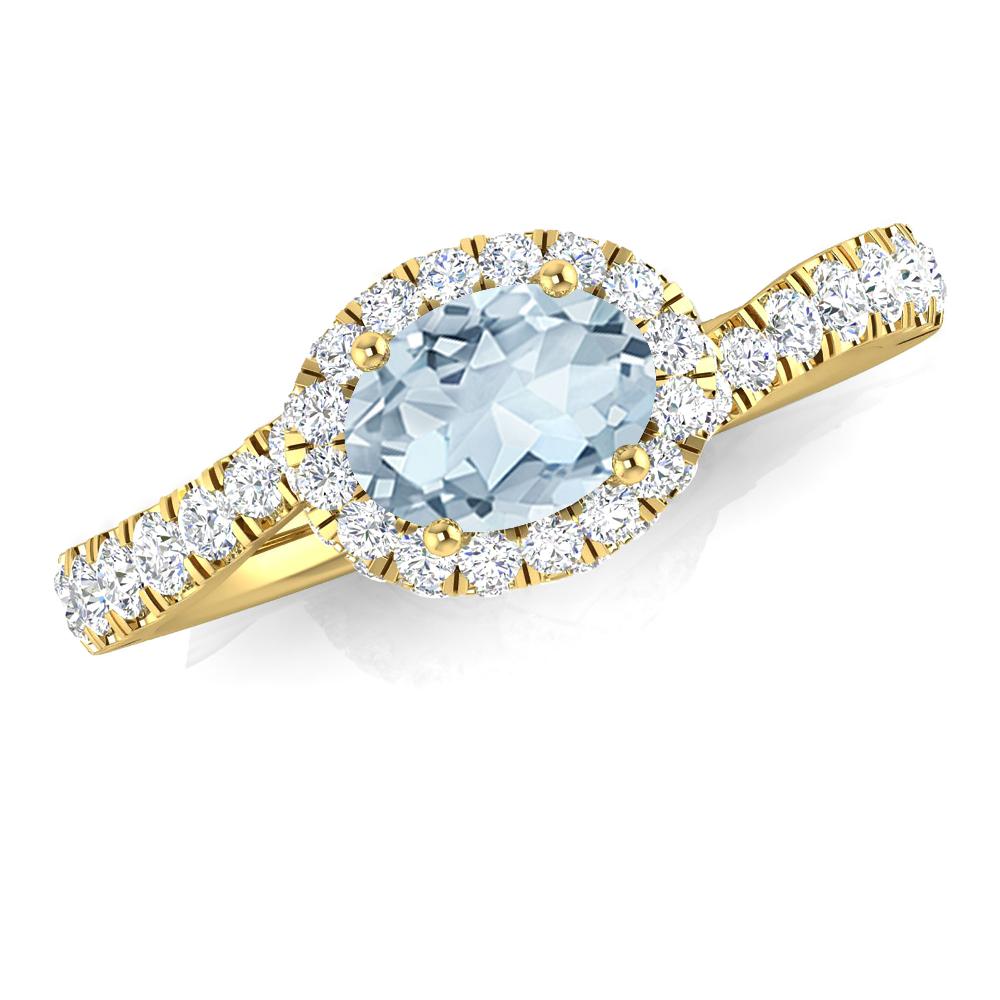 Yellow Gold - Aquamarine