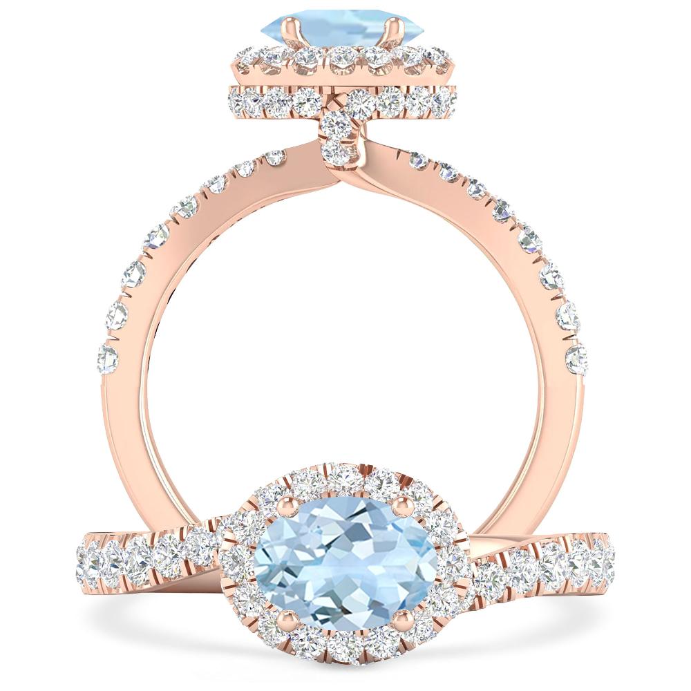 Rose Gold - Aquamarine