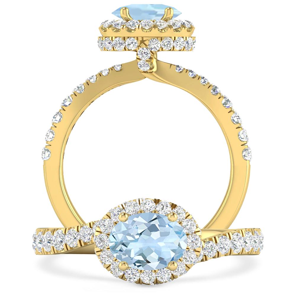 Yellow Gold - Aquamarine