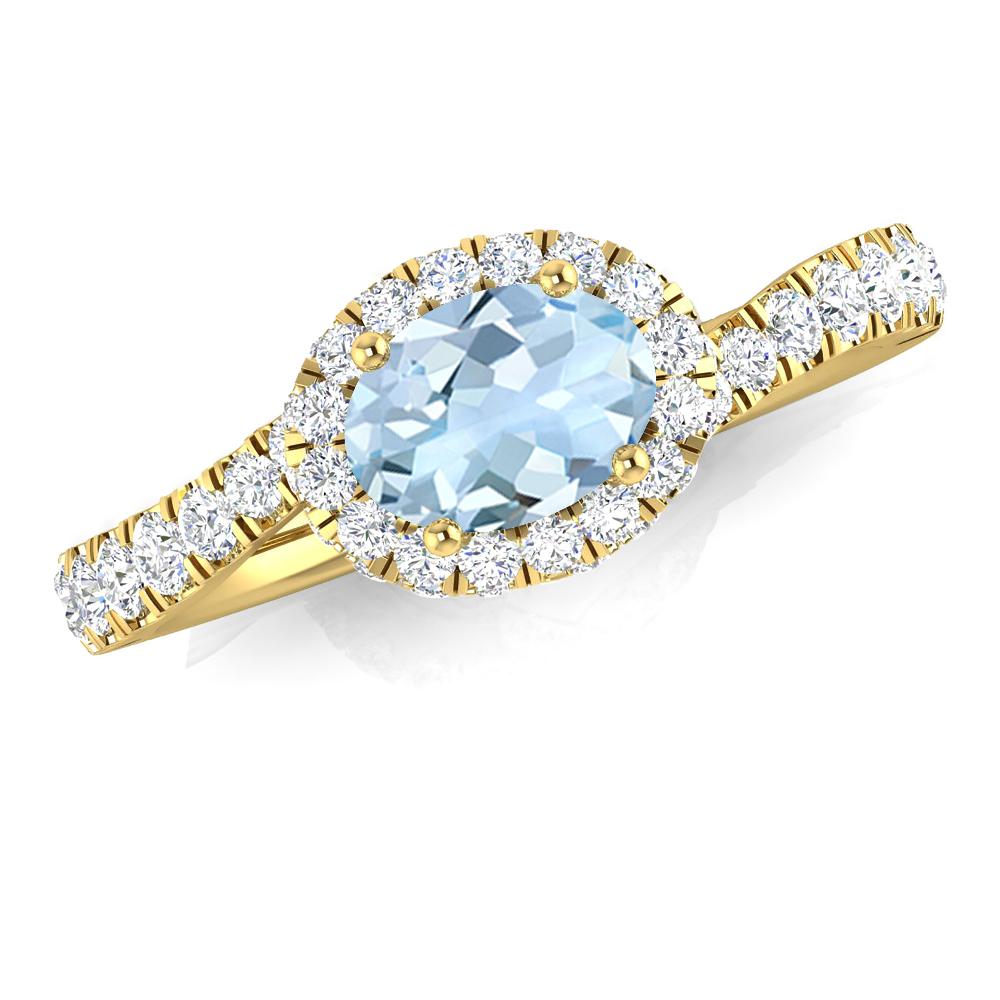 Yellow Gold - Aquamarine