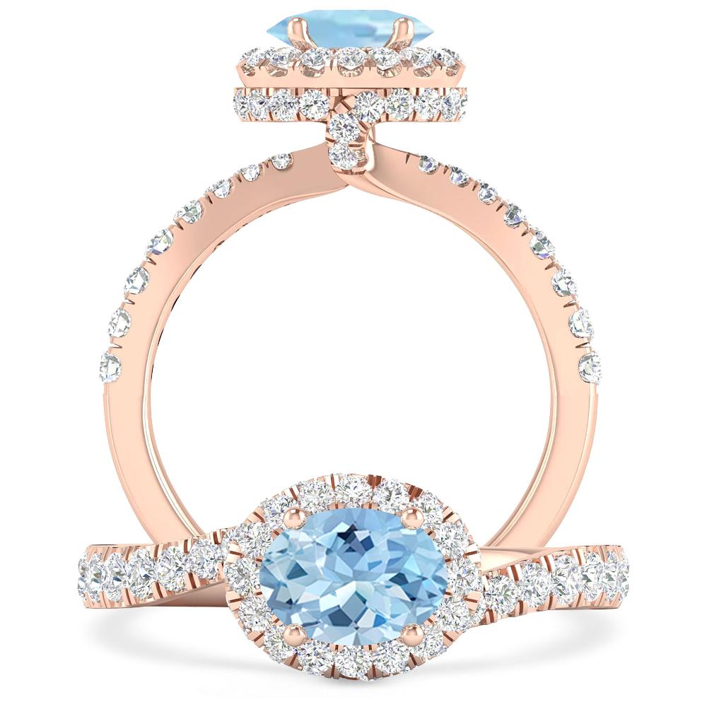 Rose Gold - Aquamarine