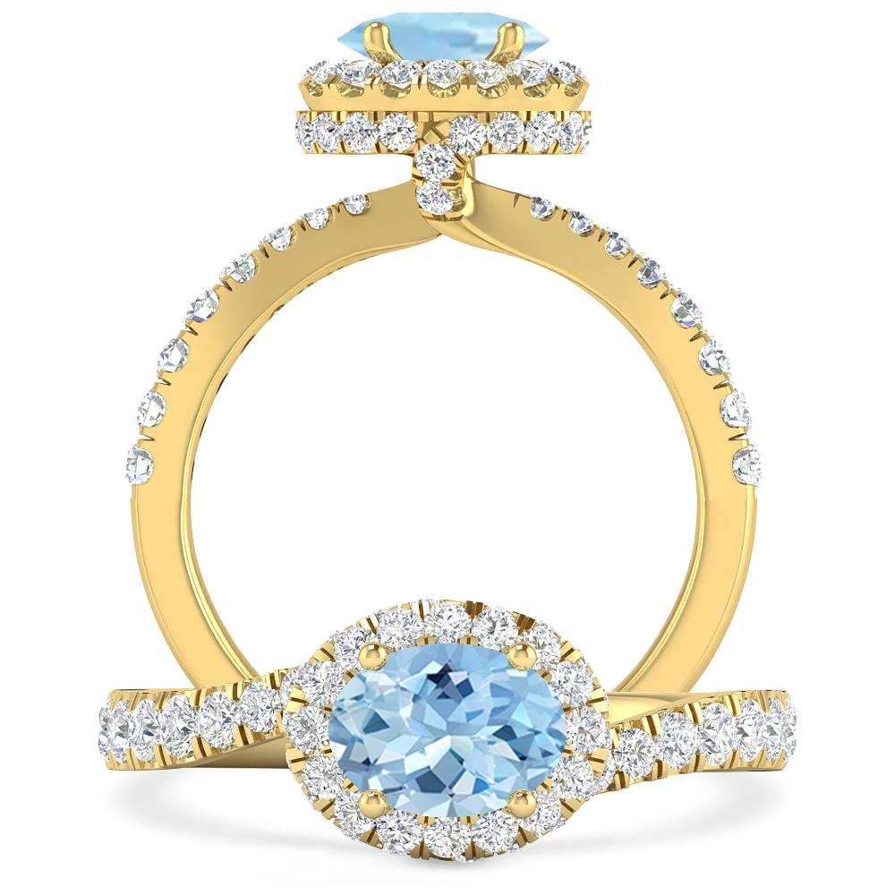 Yellow Gold - Aquamarine