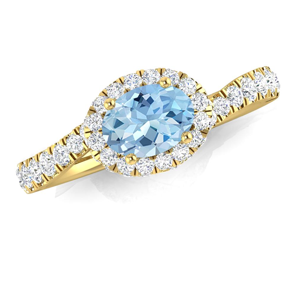 Yellow Gold - Aquamarine