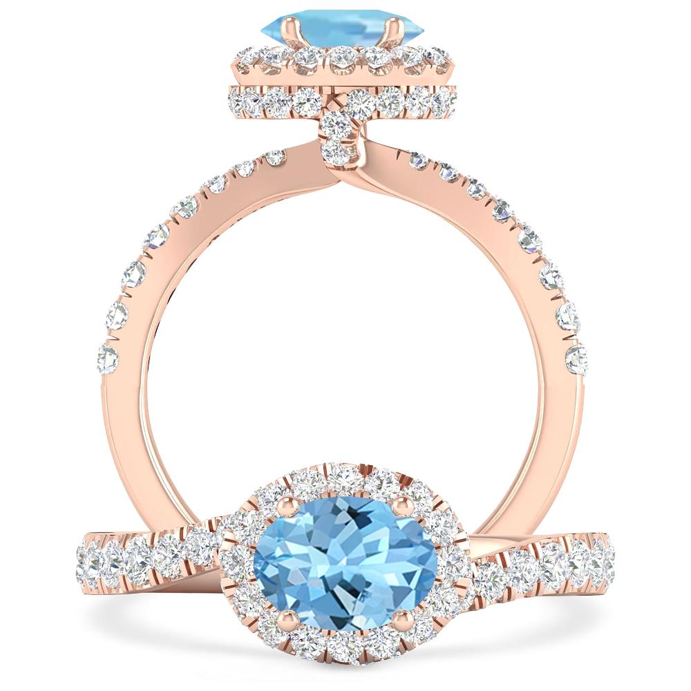 Rose Gold - Aquamarine