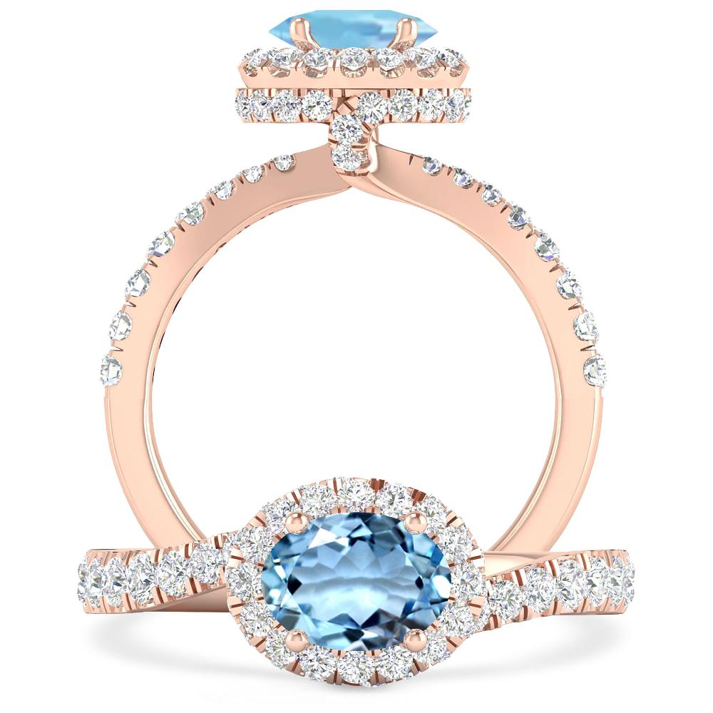 Rose Gold - Aquamarine