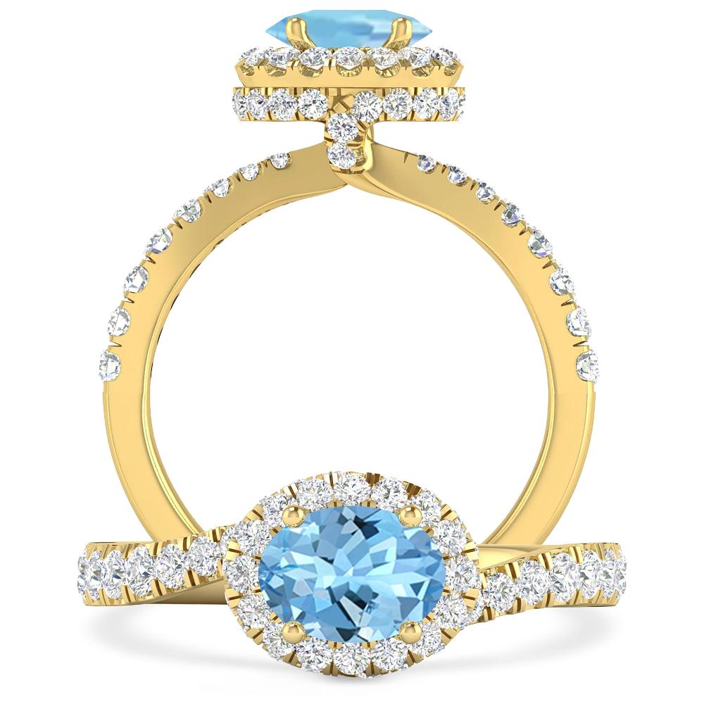 Yellow Gold - Aquamarine