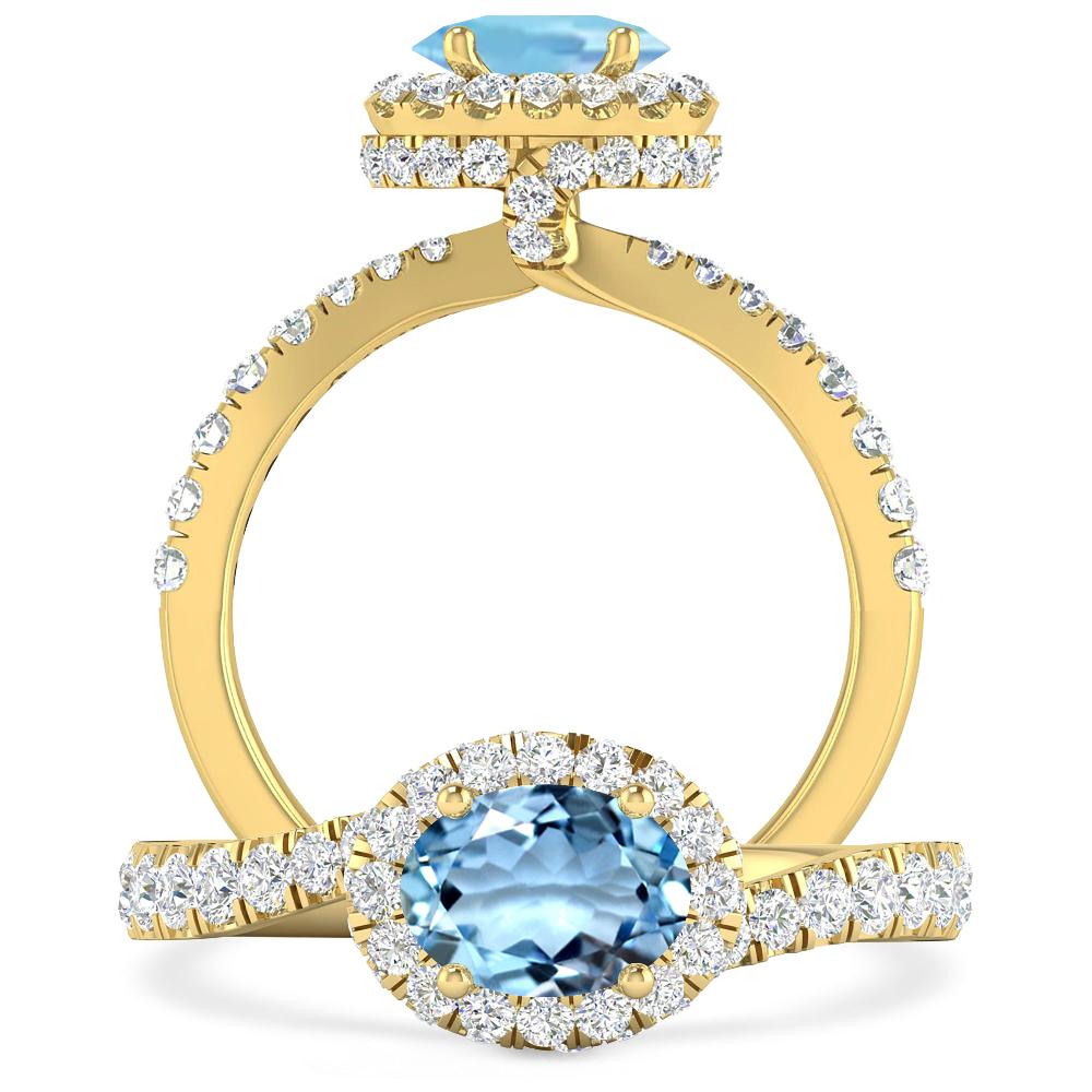 Yellow Gold - Aquamarine