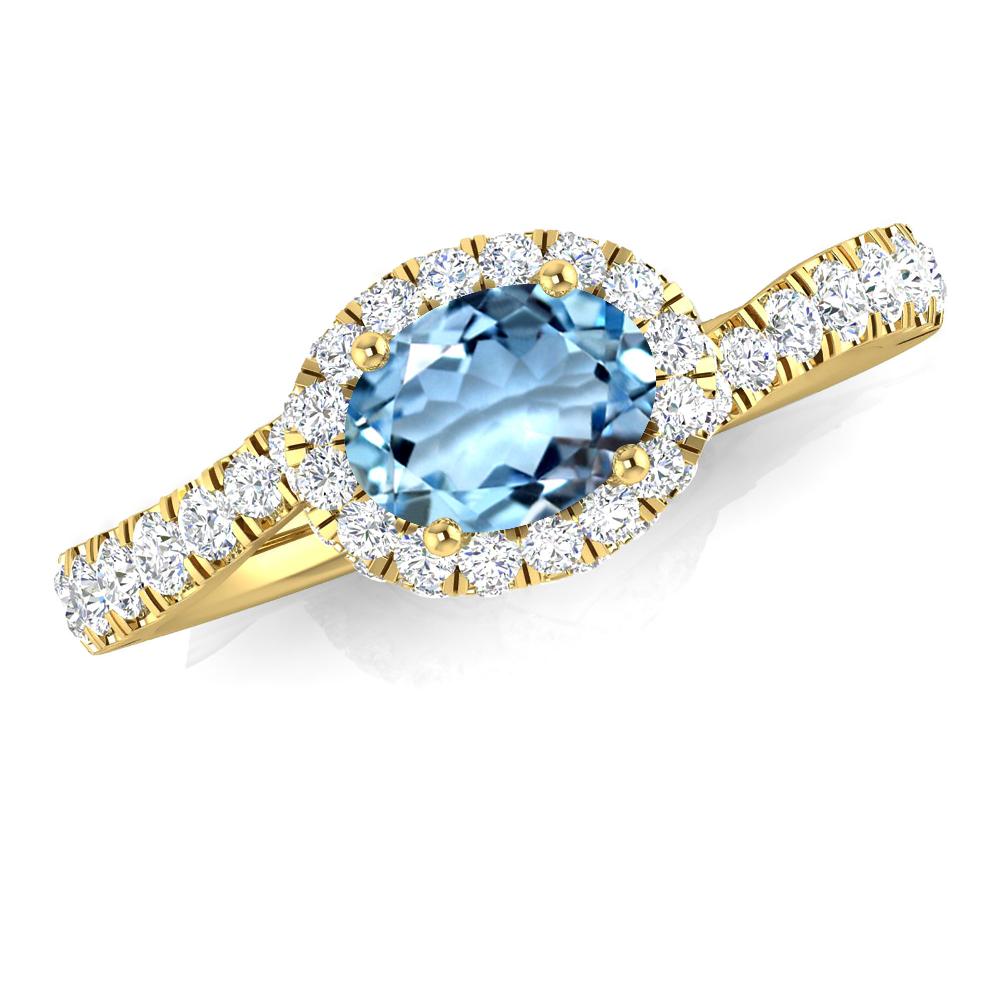 Yellow Gold - Aquamarine