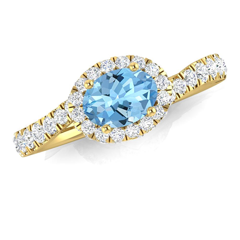 Yellow Gold - Aquamarine