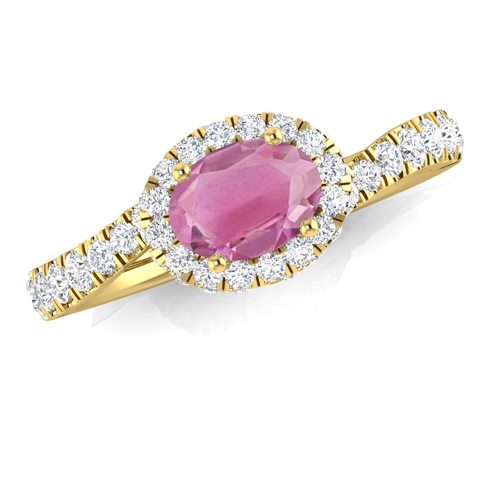 Yellow Gold - Pink Tourmaline