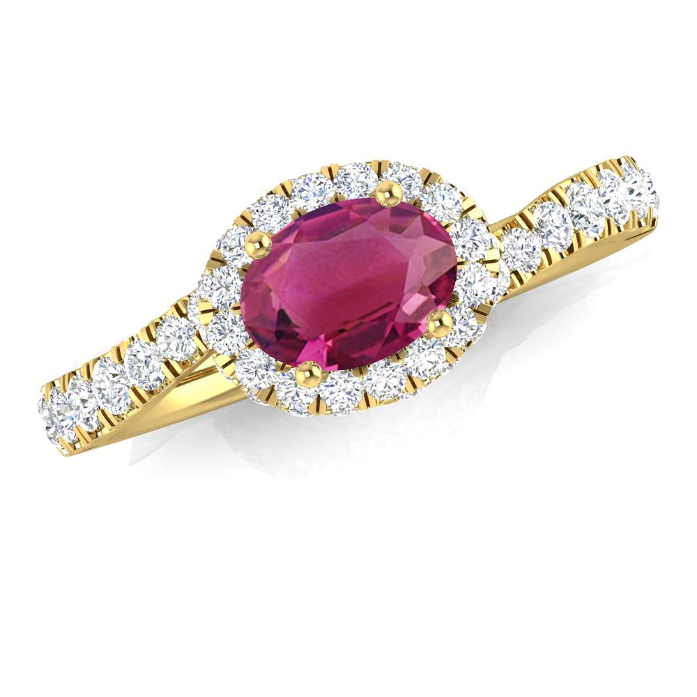 Yellow Gold - Pink Tourmaline