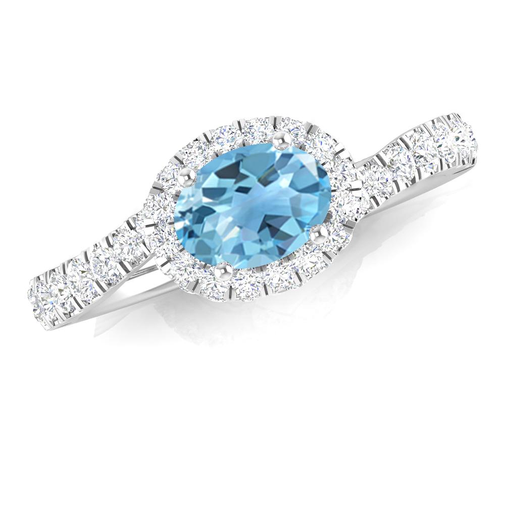 White Gold - Blue Topaz