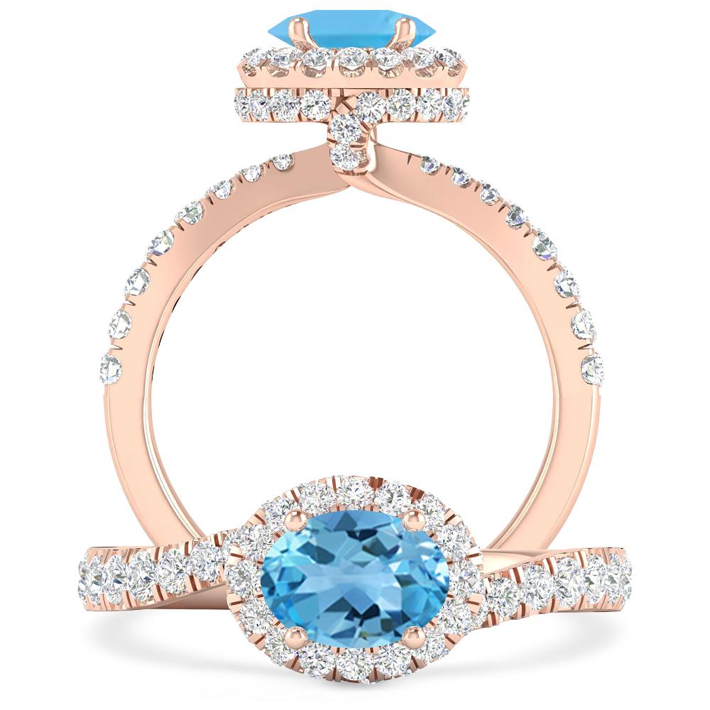 Rose Gold - Blue Topaz