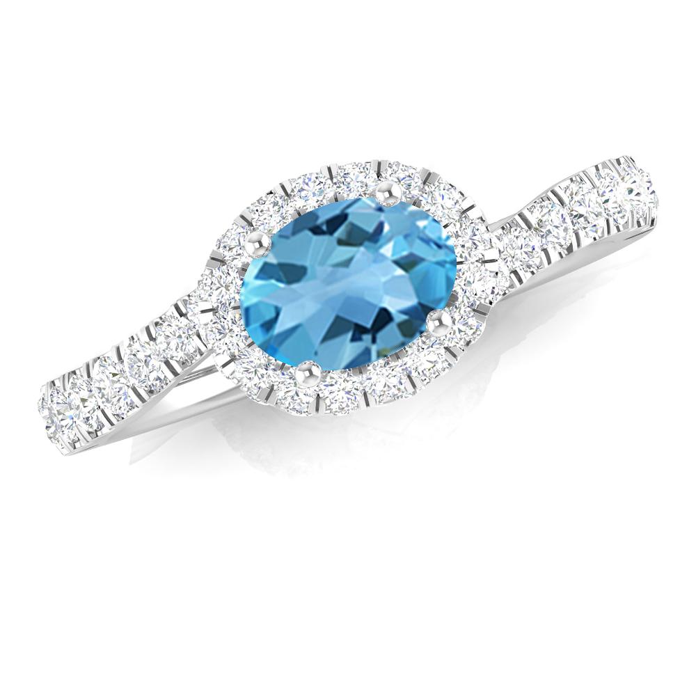 White Gold - Blue Topaz