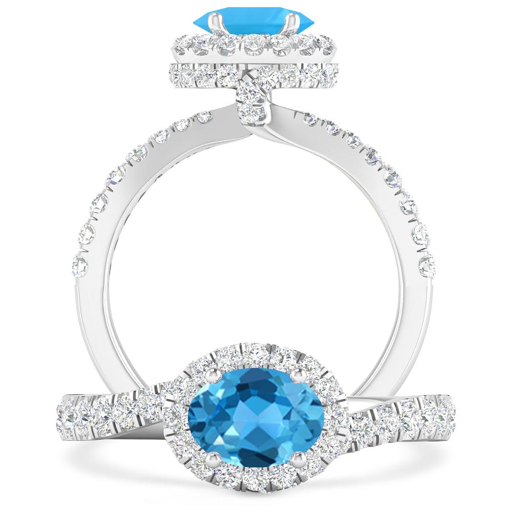 White Gold - Blue Topaz