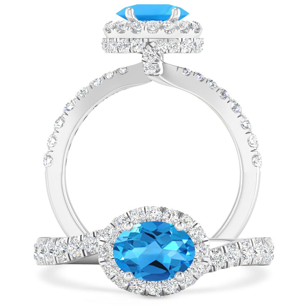 White Gold - Blue Topaz