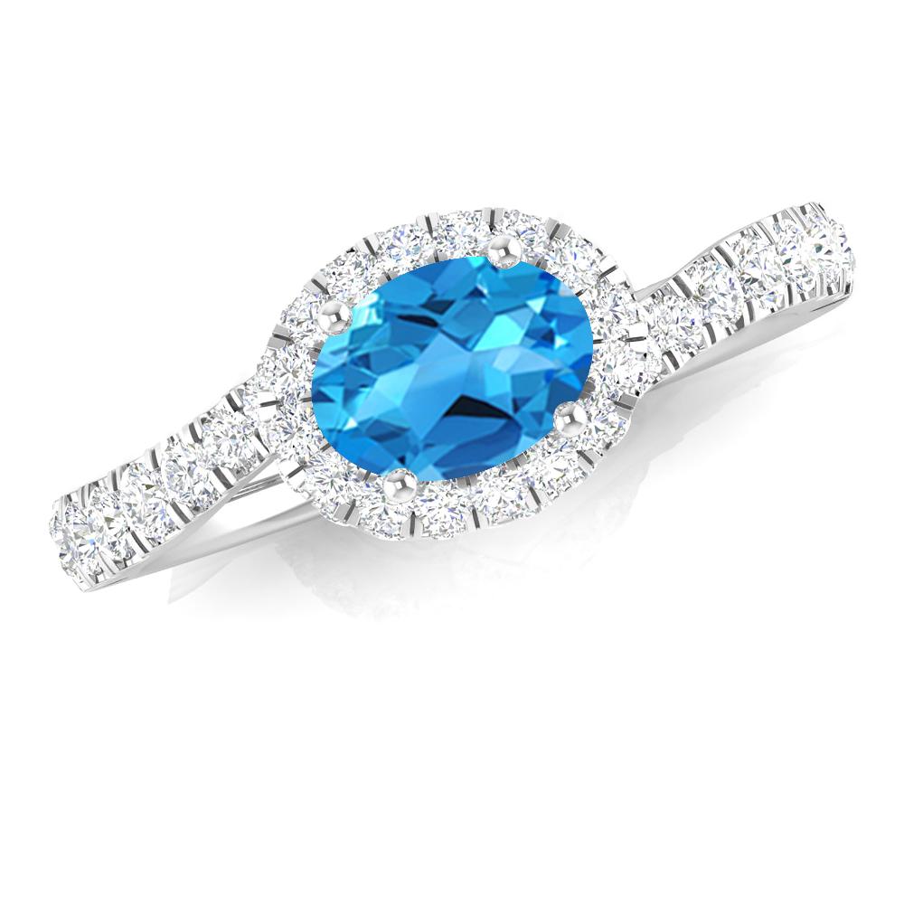 White Gold - Blue Topaz